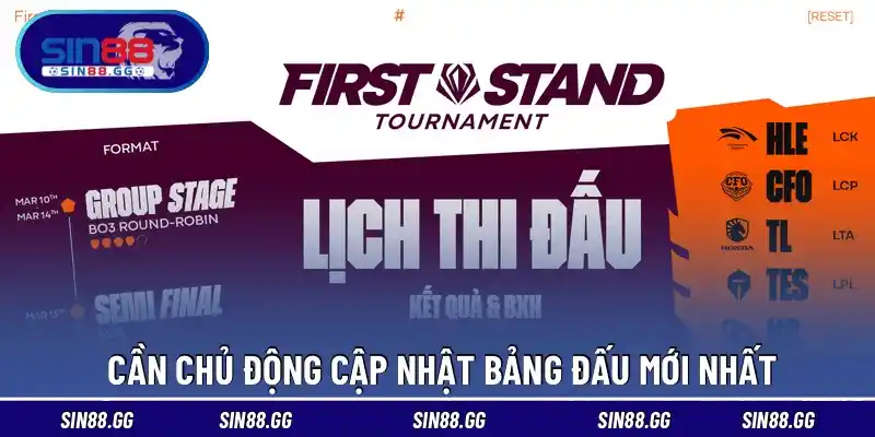 Cần chủ động cập nhật bảng đấu mới nhất